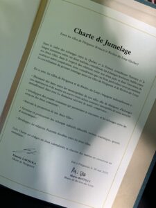 Chartre du jumelage signée
