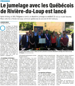Signature du jumelage à Périgueux (Dordogne Libre du 31/05/2025)