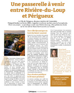 Annonce du projet de jumelage (Magazine A Périgueux de mars-avril-mai2025)