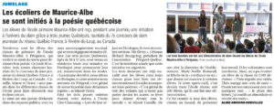 Les slameurs québécois à Périgueux (Dordogne Libre du 17/10/2025)